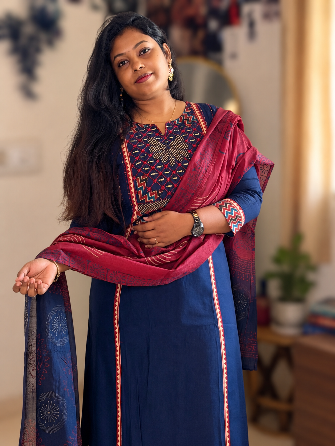 RUGHA 29 - Royal Blue Khadi Cotton Suit Set