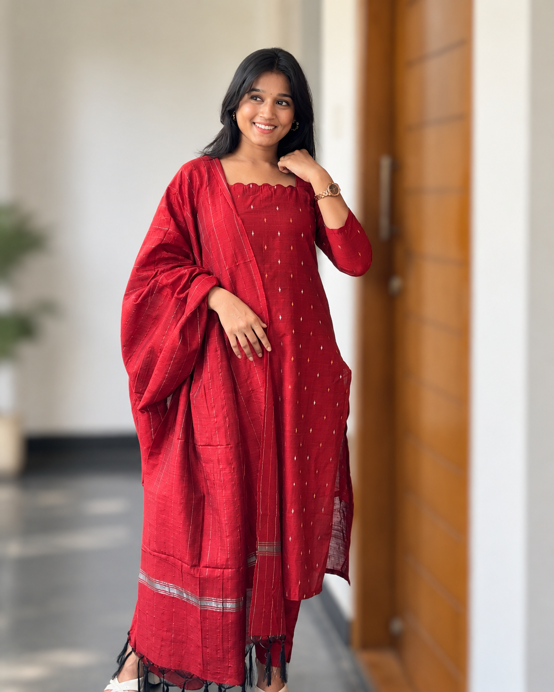 RUGHA 35 - Sembarathi - Raw silk Kurti