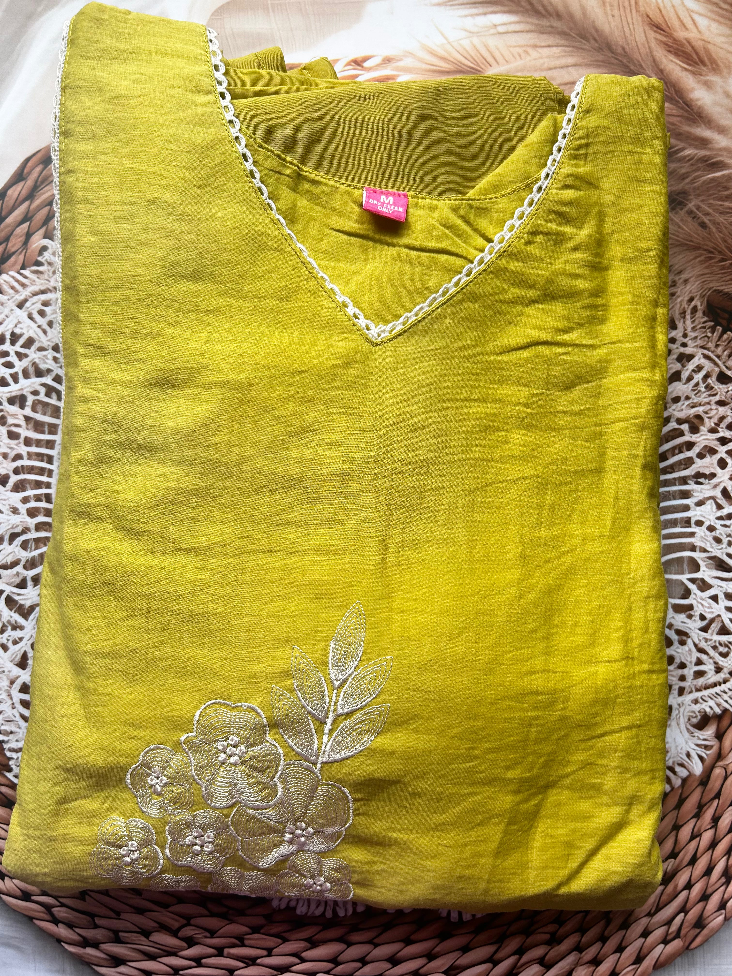 RUGHA 26 - Lime Green Kurti Set