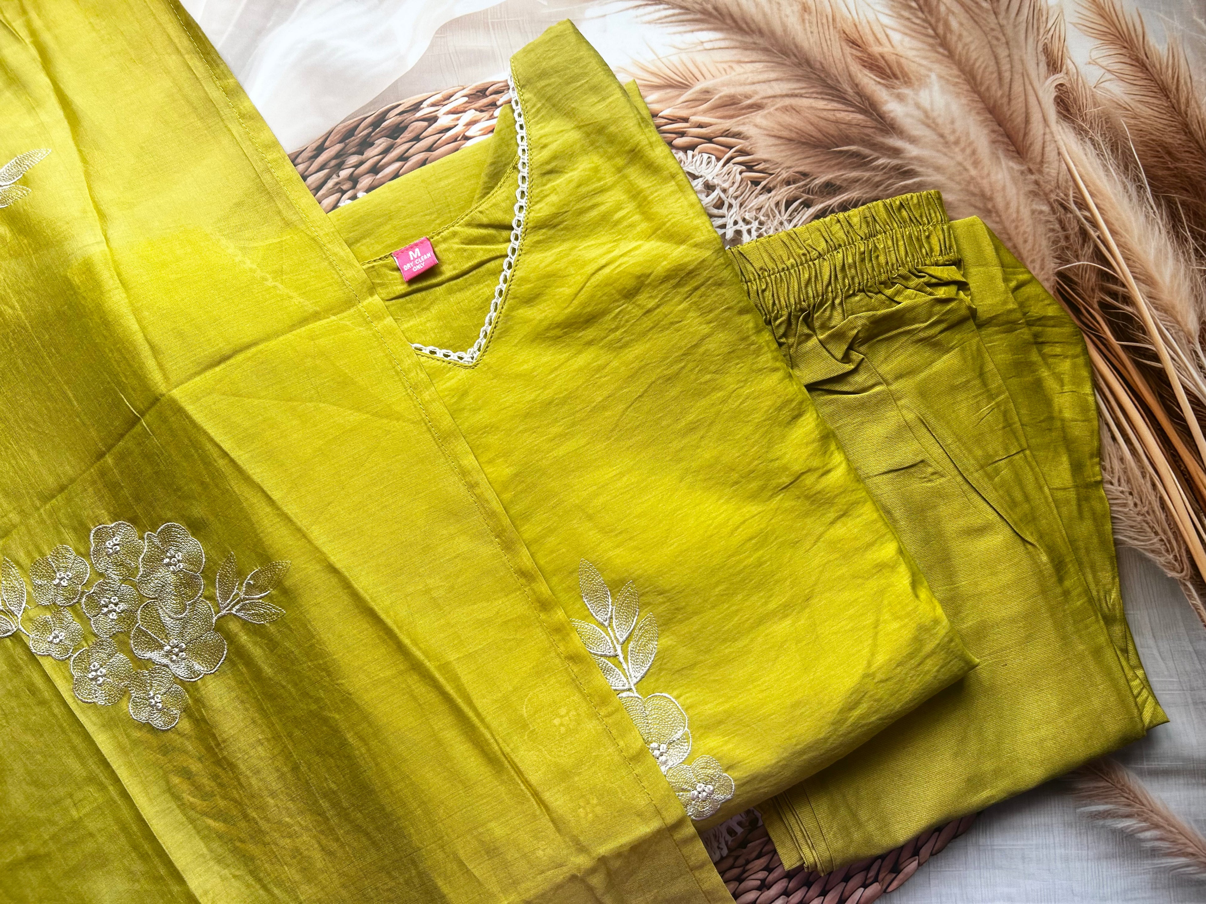 RUGHA 26 - Lime Green Kurti Set