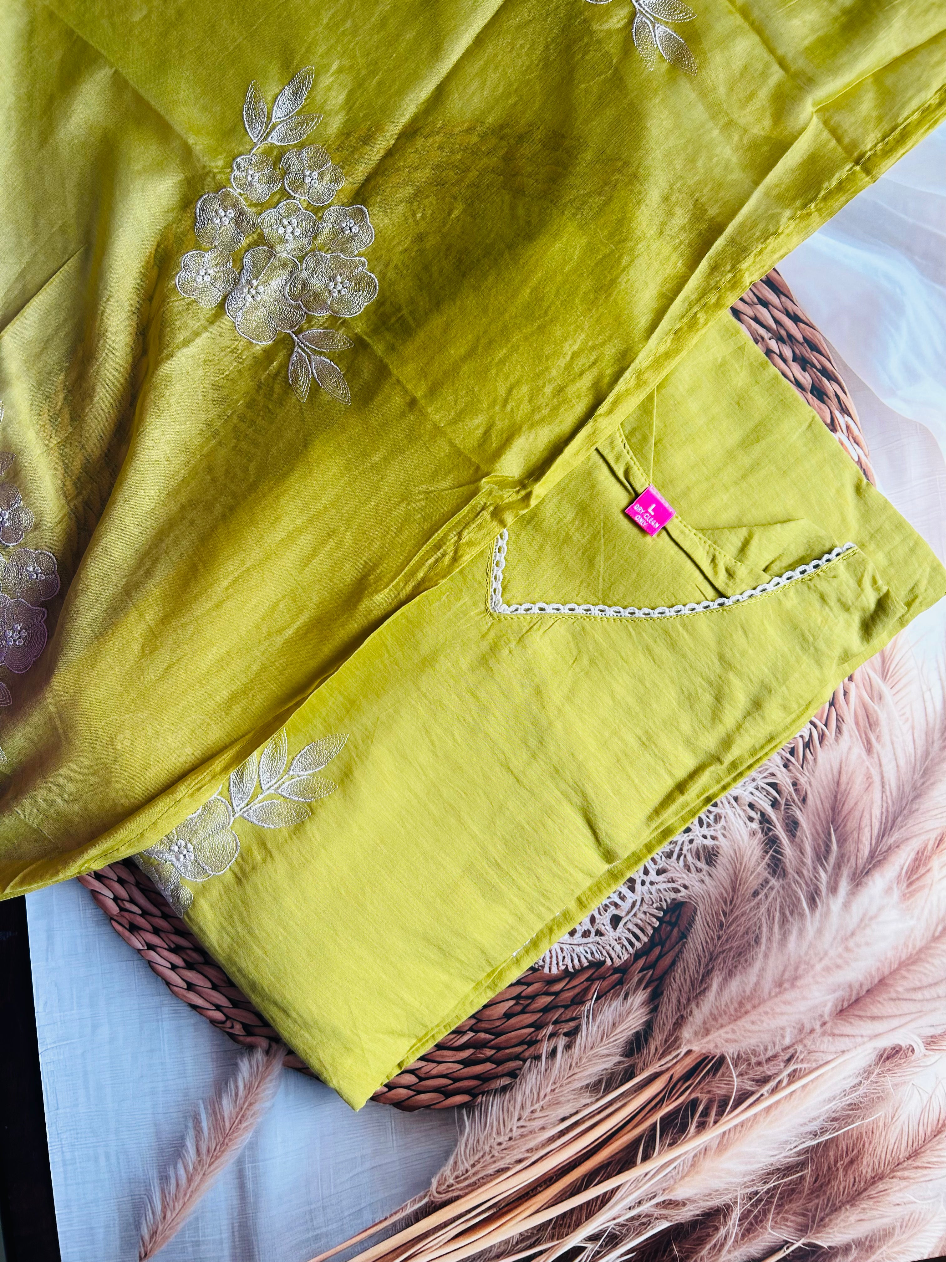 RUGHA 26 - Lime Green Kurti Set