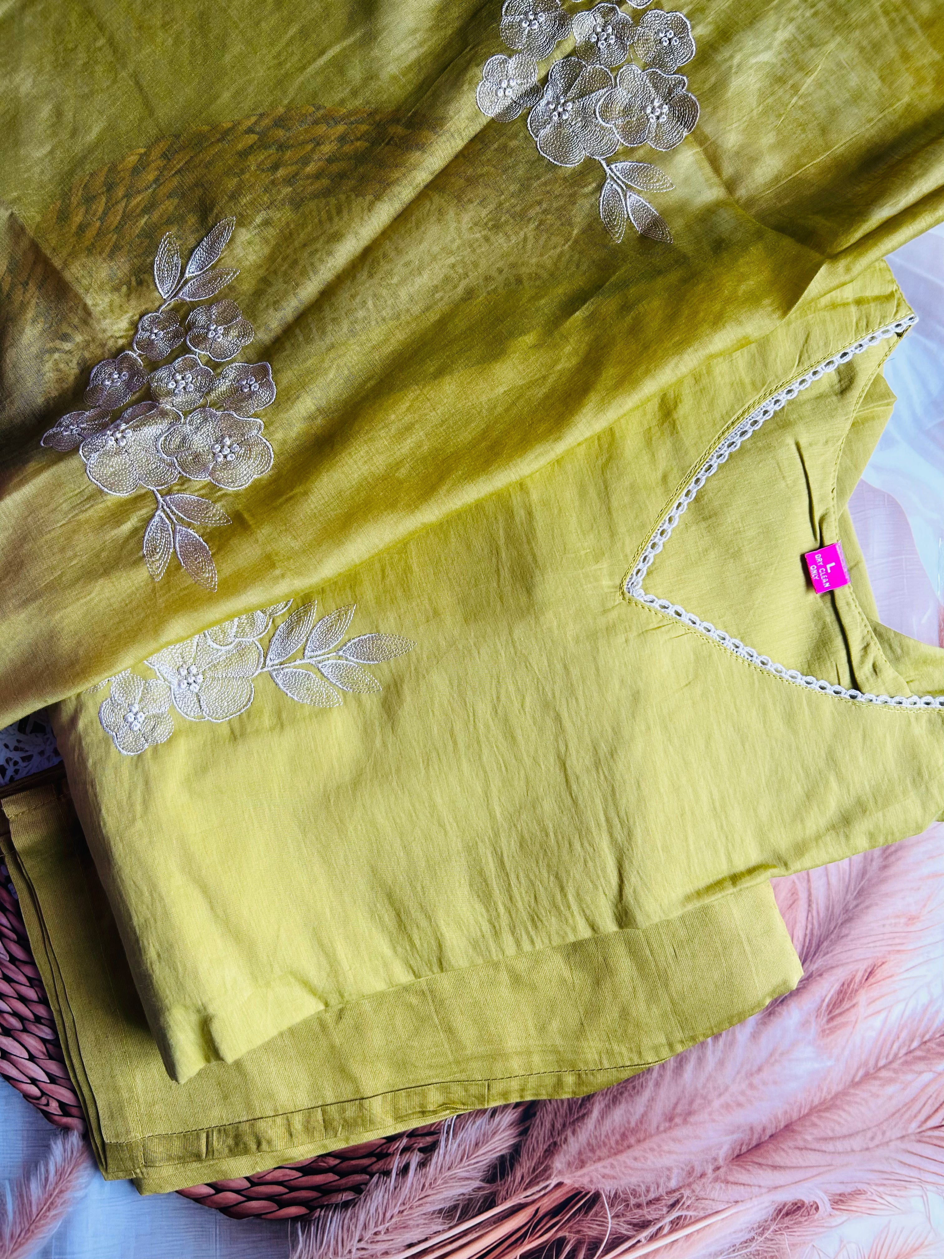 RUGHA 26 - Lime Green Kurti Set