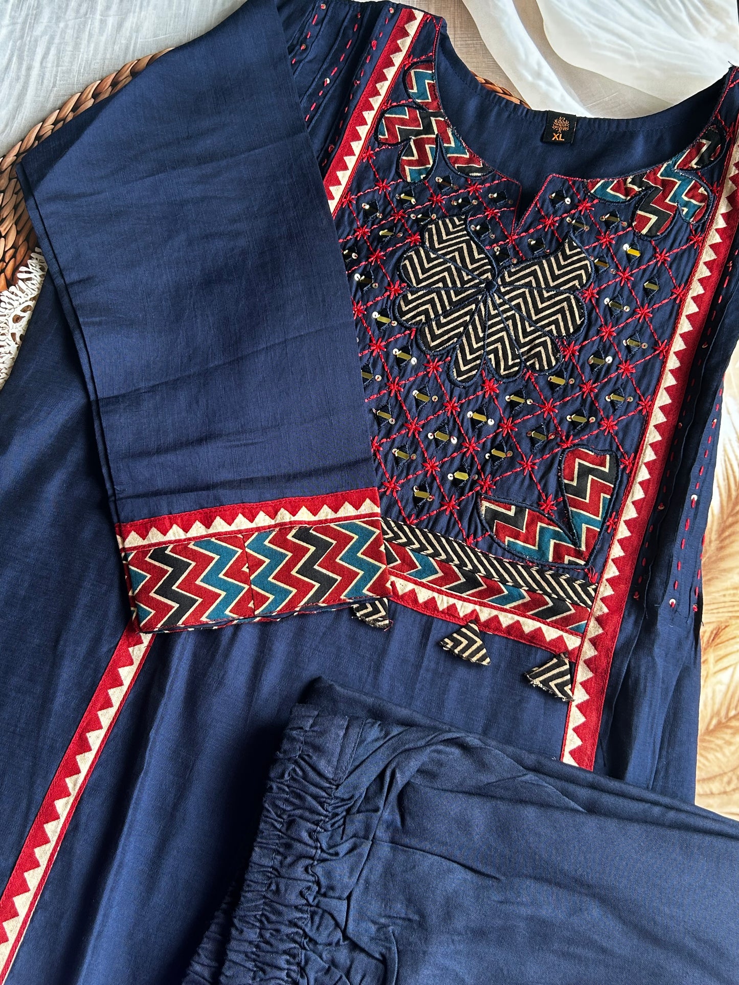 RUGHA 29 - Royal Blue Khadi Cotton Suit Set