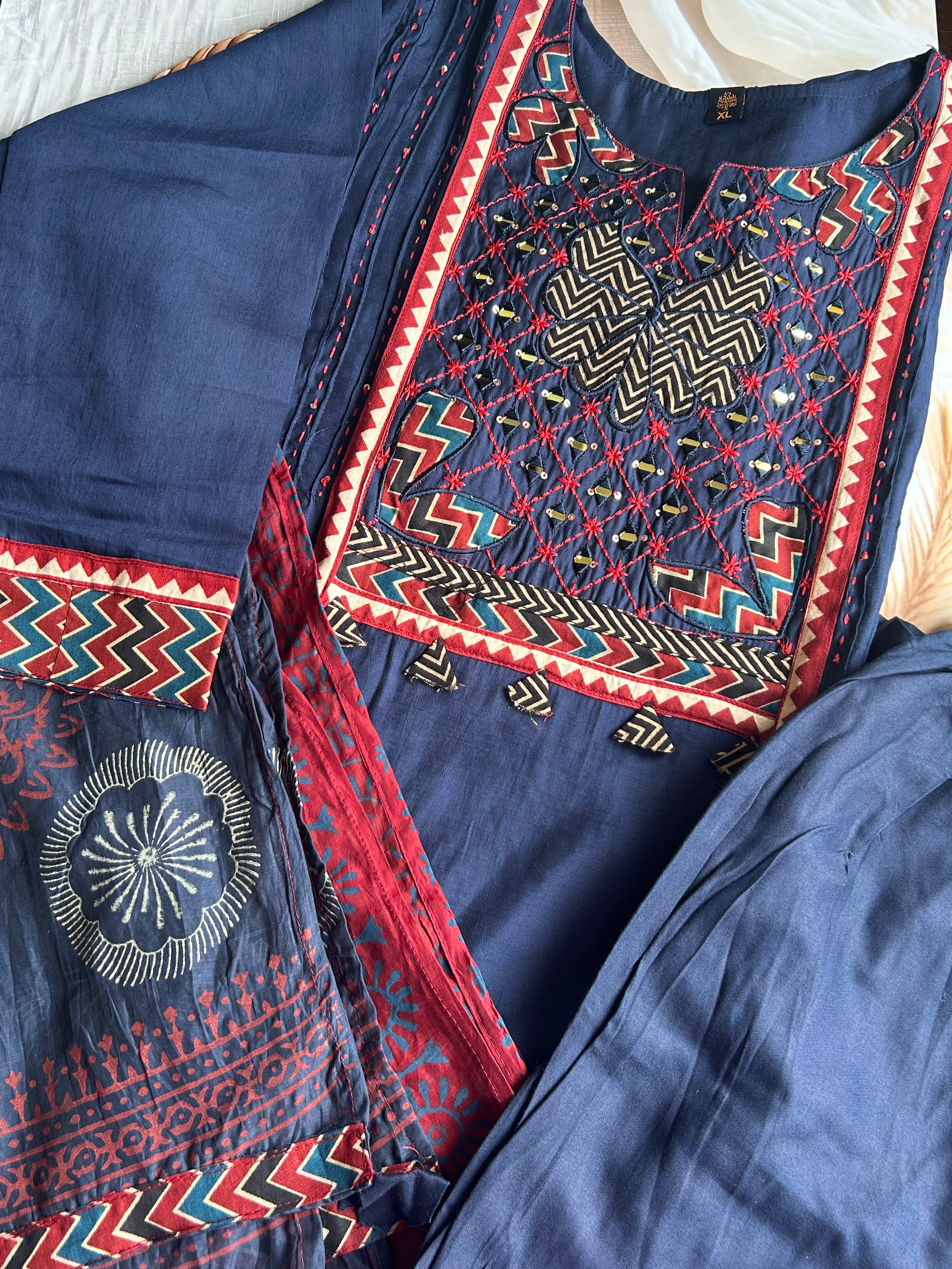 RUGHA 29 - Royal Blue Khadi Cotton Suit Set