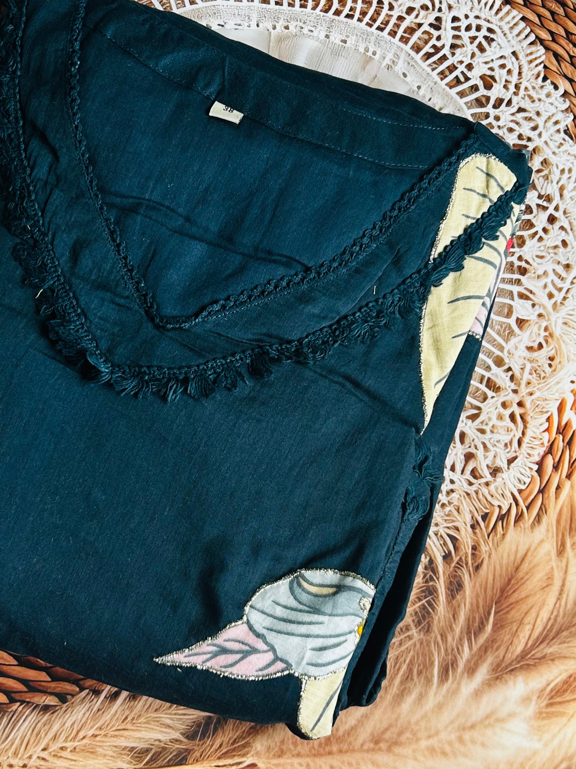 RUGHA 27 - Charcoal Black Kurti Set