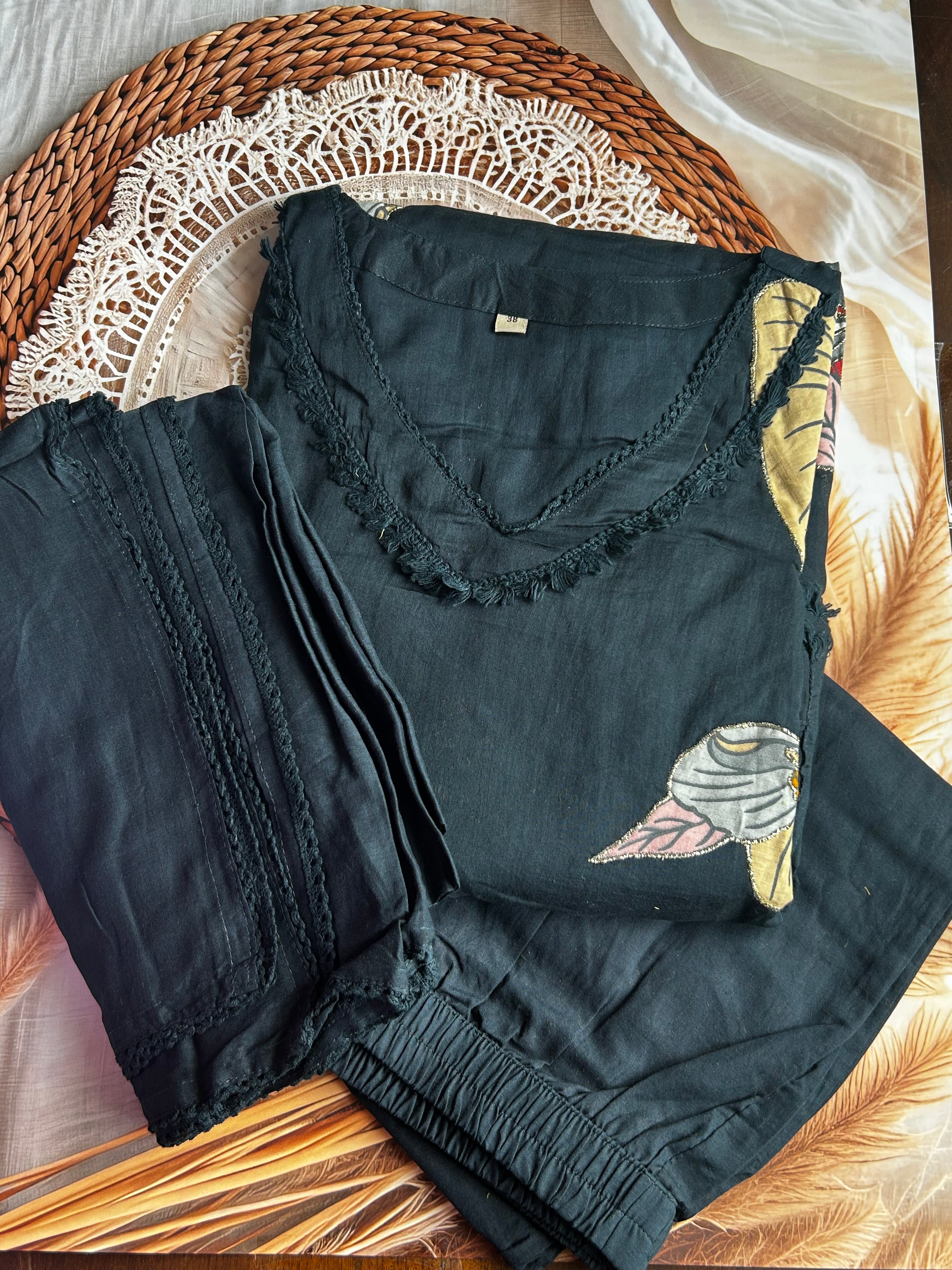 RUGHA 27 - Charcoal Black Kurti Set