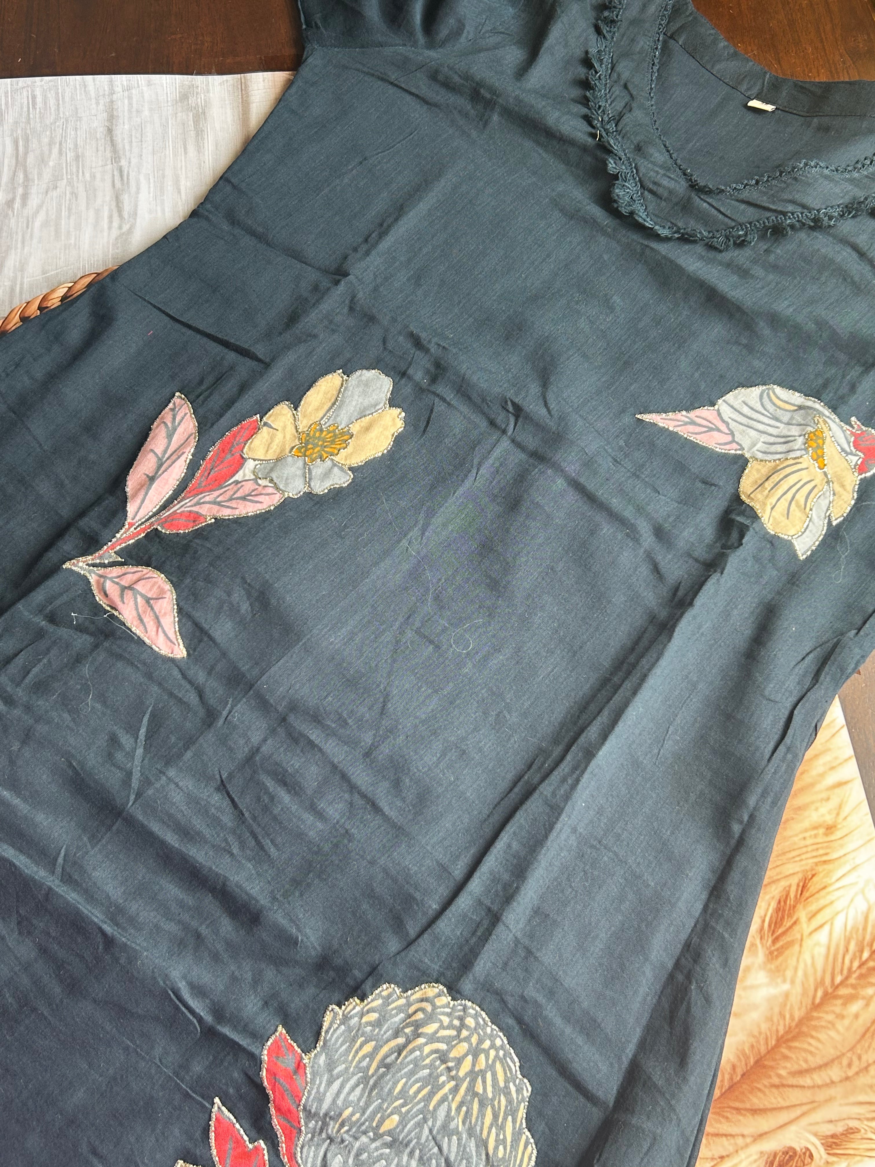 RUGHA 27 - Charcoal Black Kurti Set