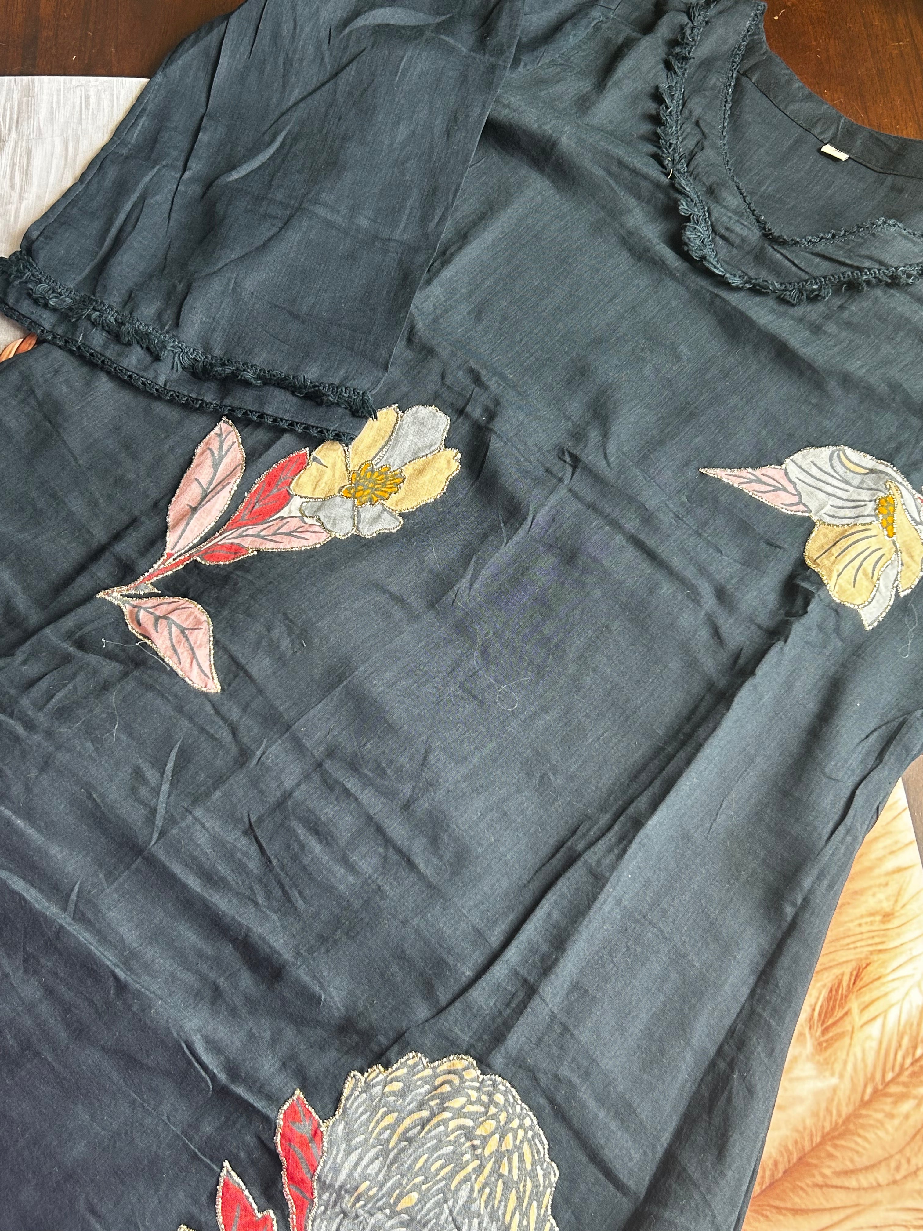 RUGHA 27 - Charcoal Black Kurti Set