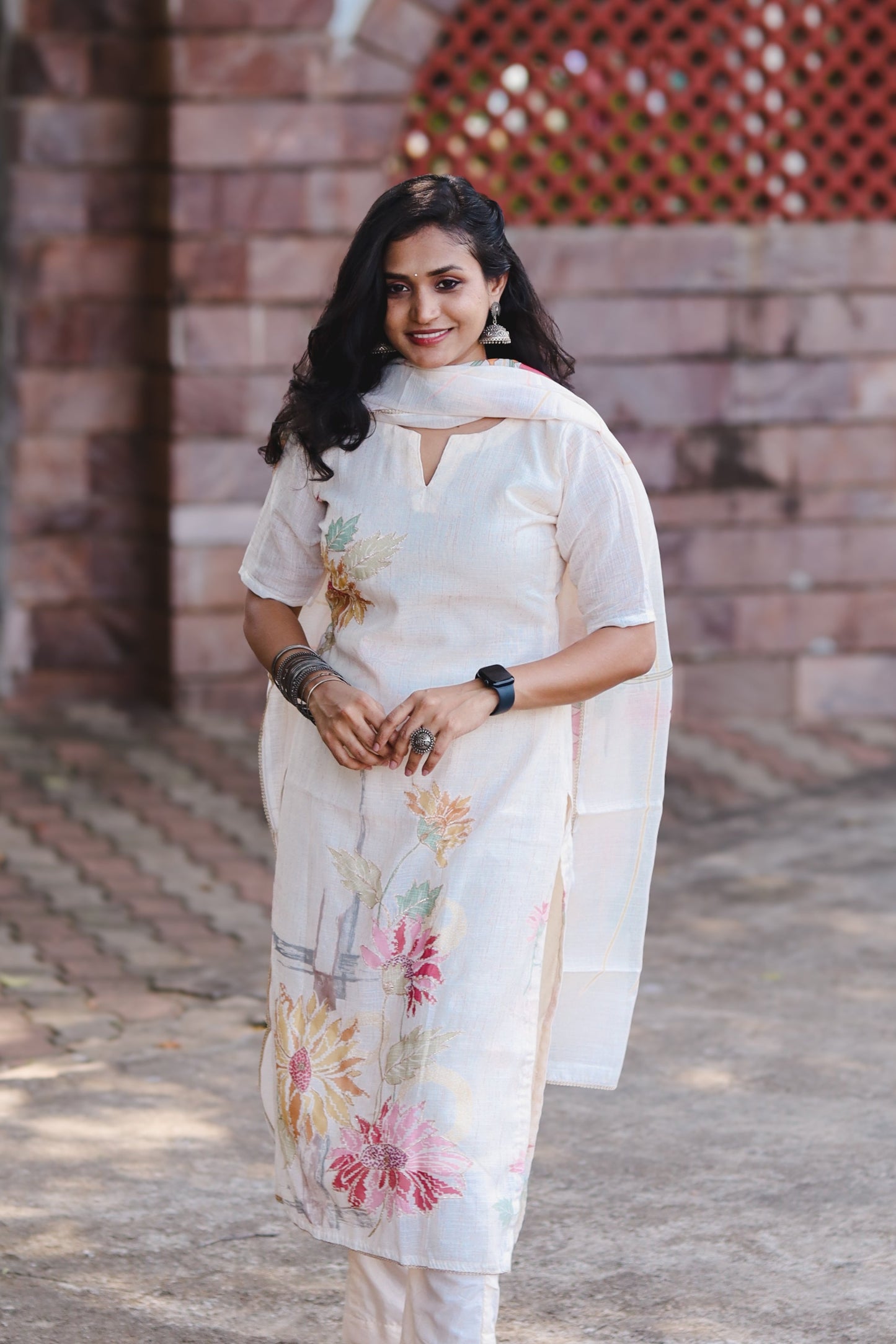 RUGHA 04 - White Premium Linen Cotton Suit Set
