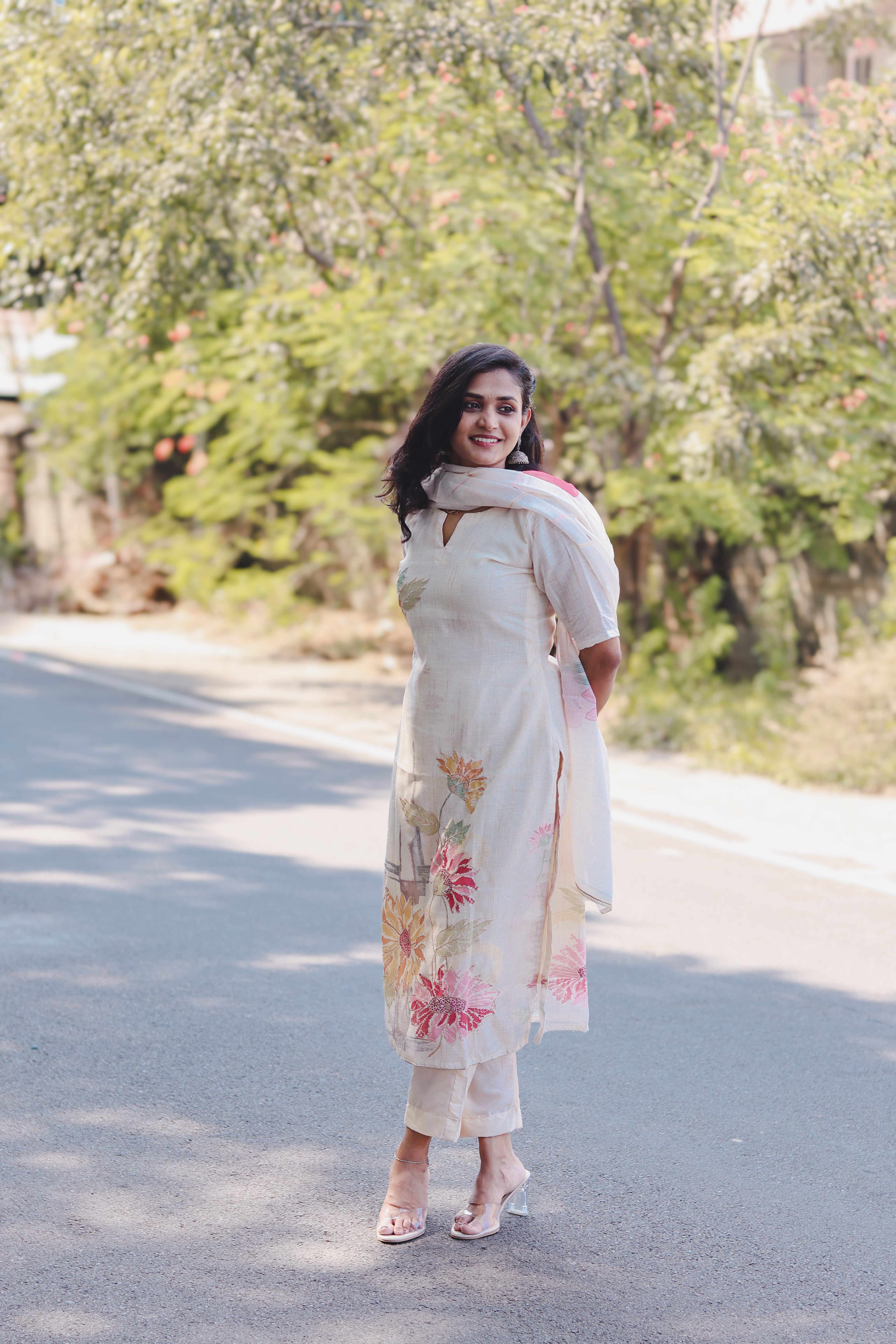 RUGHA 04 - White Premium Linen Cotton Suit Set