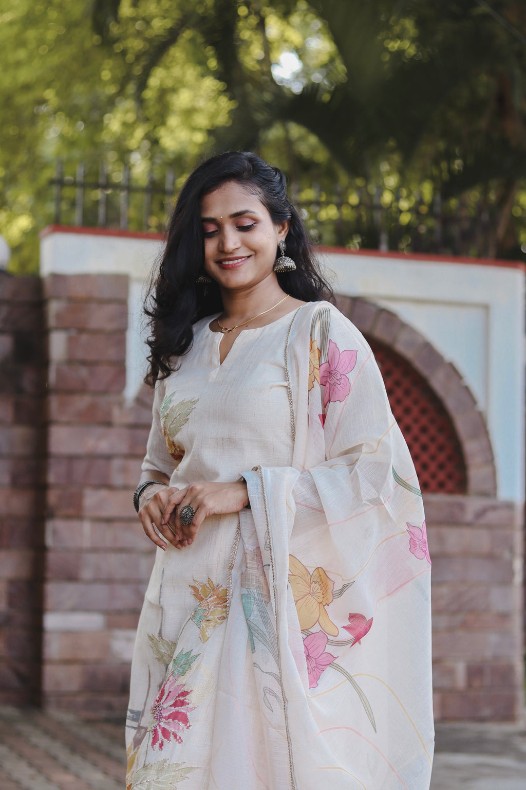 RUGHA 04 - White Premium Linen Cotton Suit Set