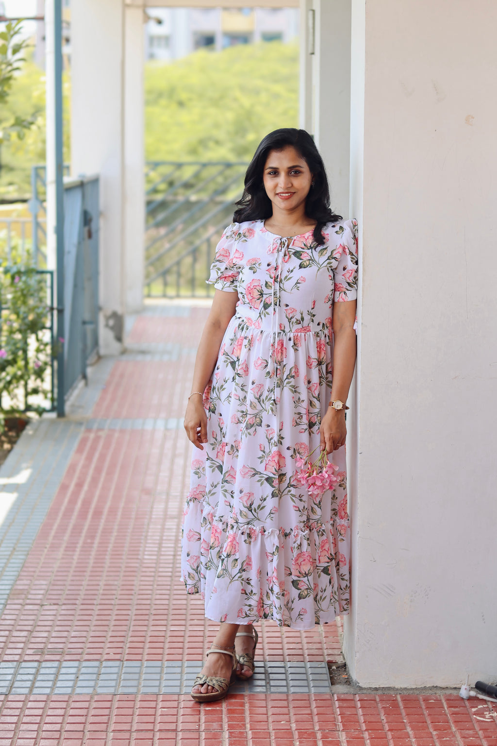 RUGHA 18 - White Floral Maxi