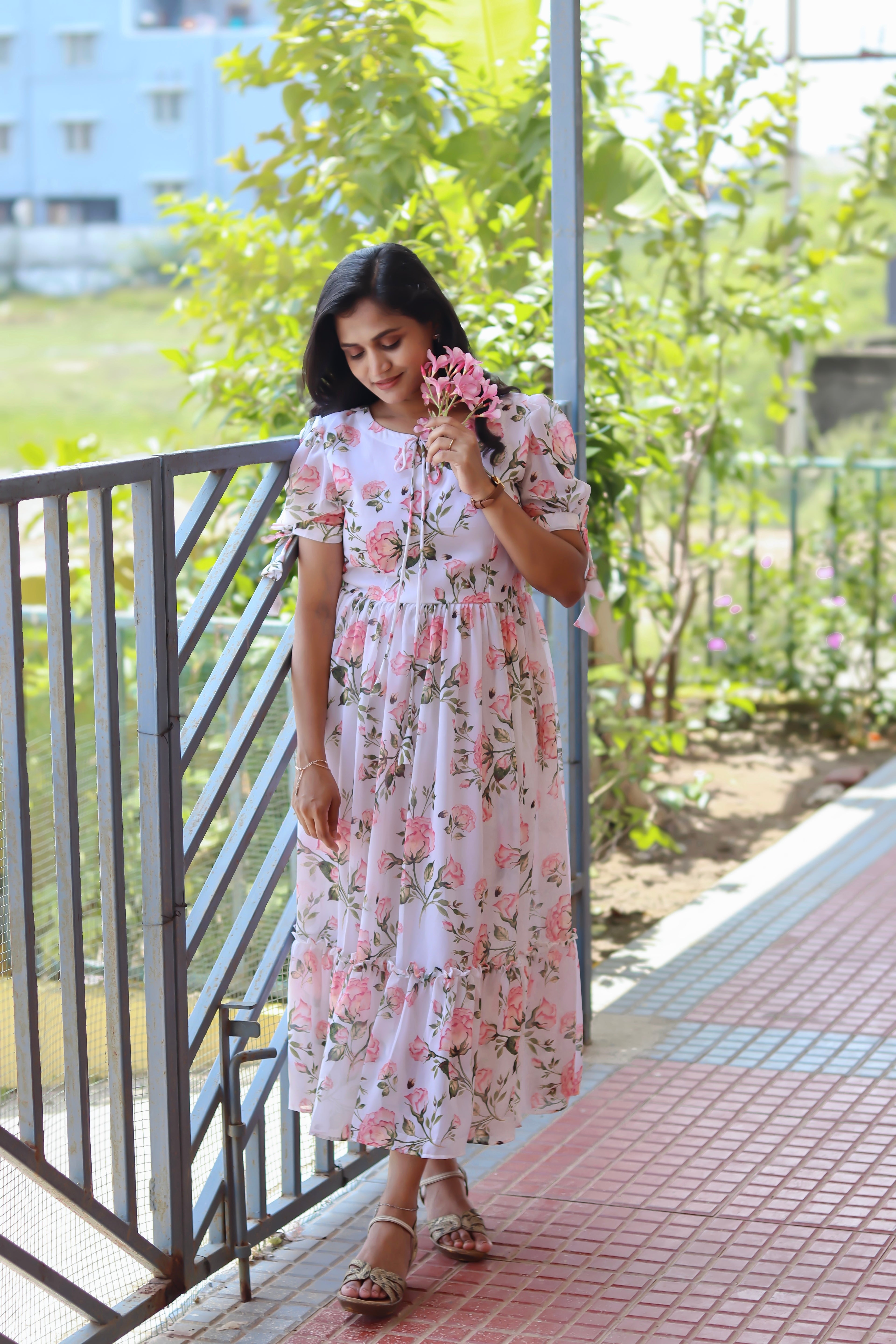 RUGHA 18 - White Floral Maxi