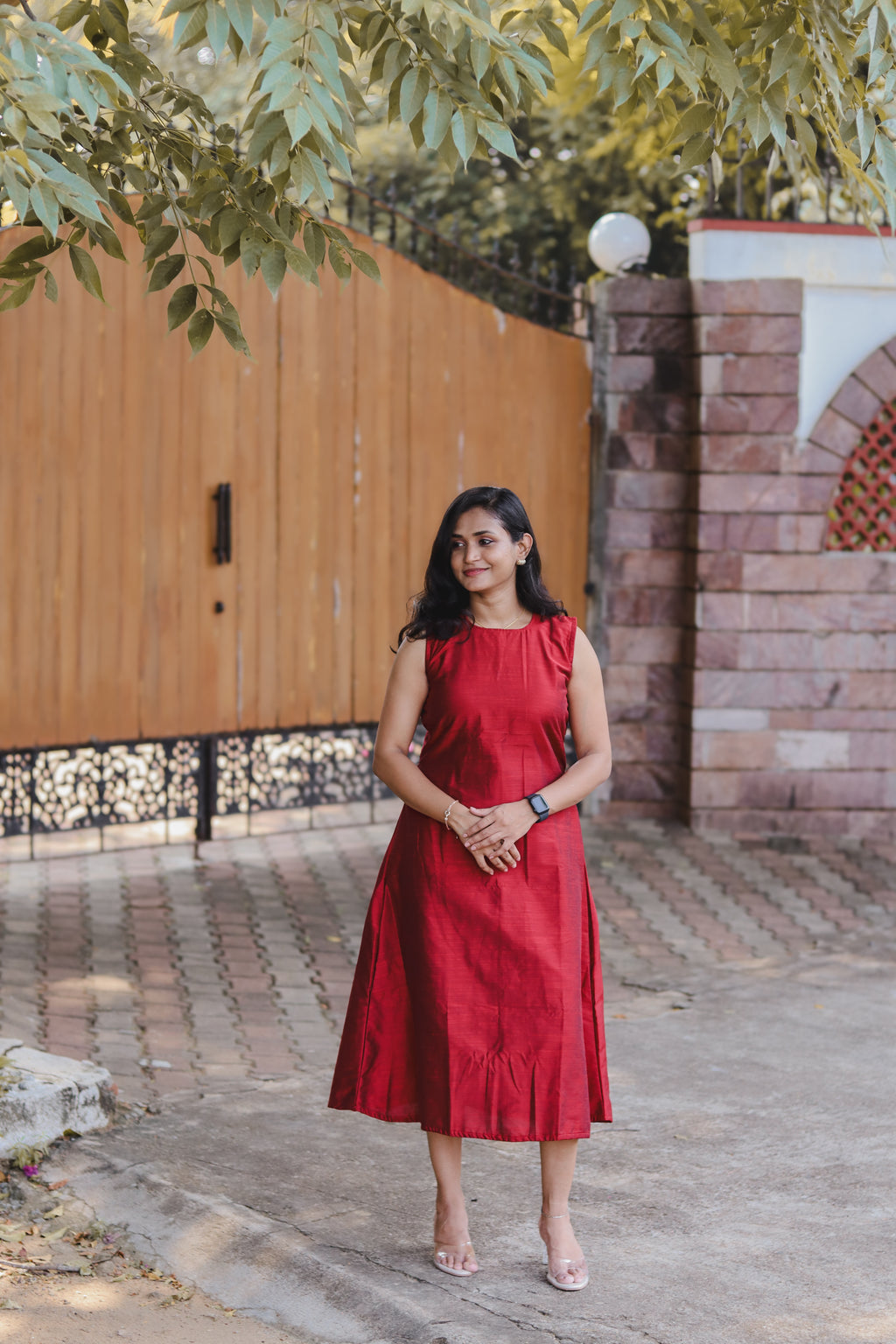 RUGHA 06 - Red Dupion Silk dress