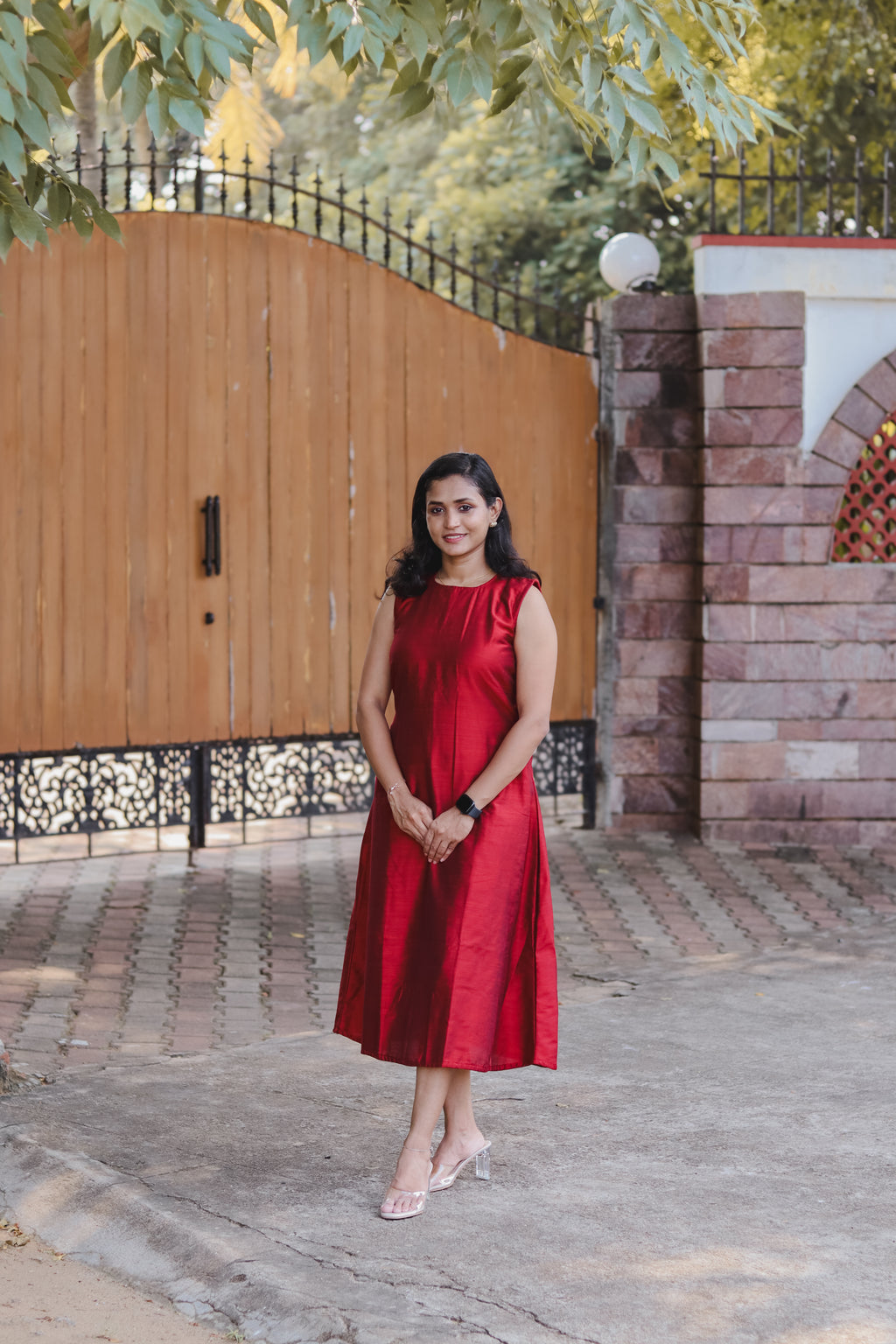 RUGHA 06 - Red Dupion Silk dress