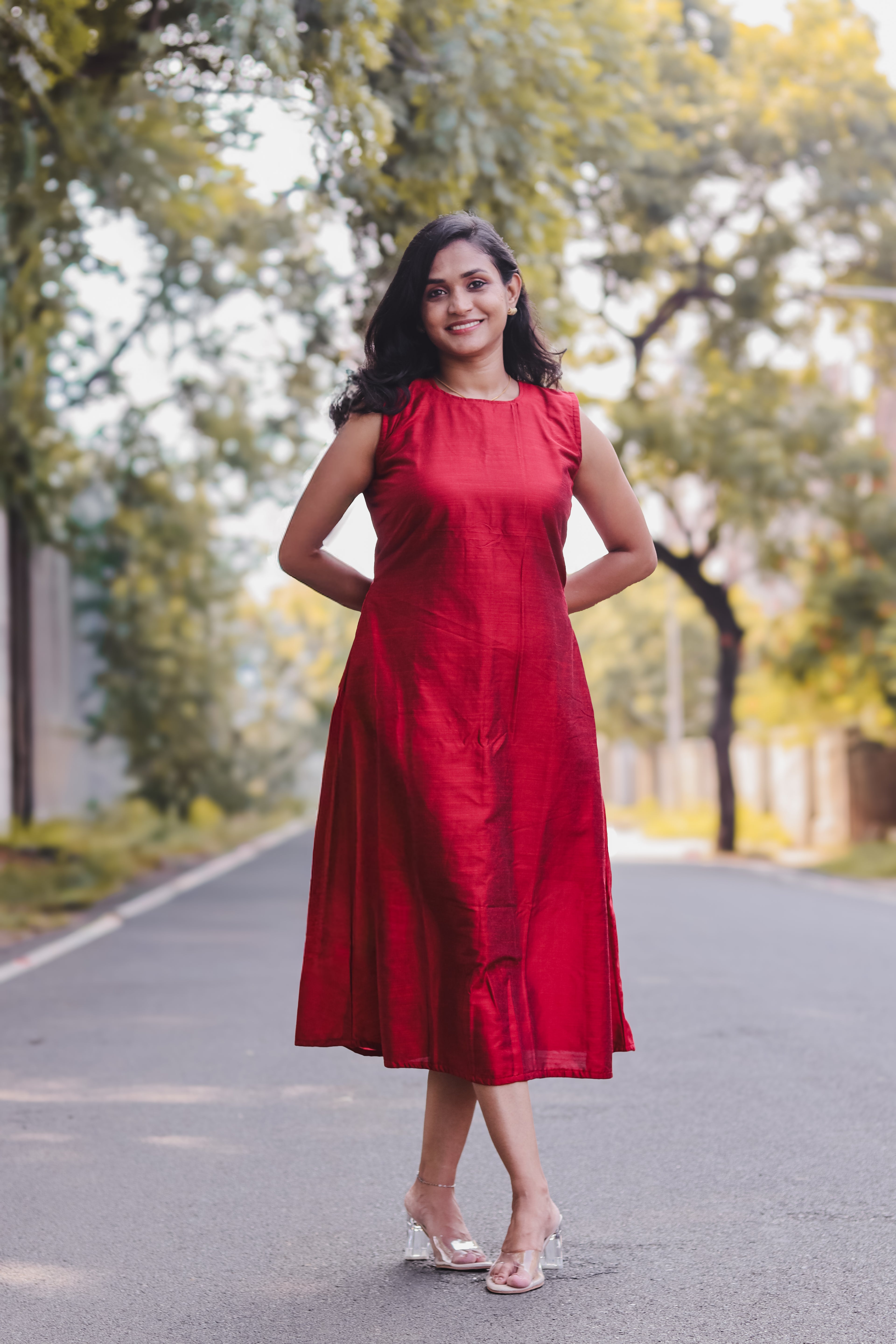 RUGHA 06 - Red Dupion Silk dress