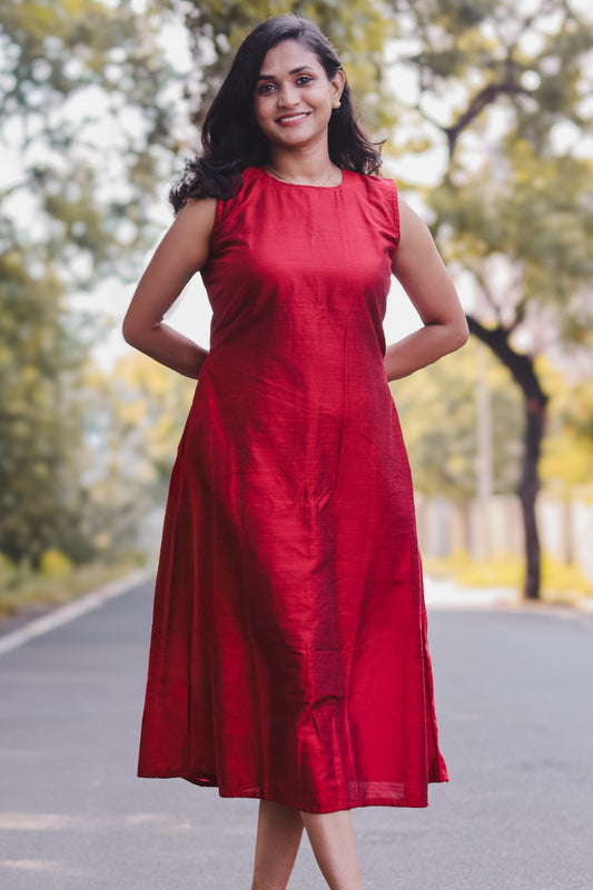 RUGHA 06 - Red Dupion Silk dress