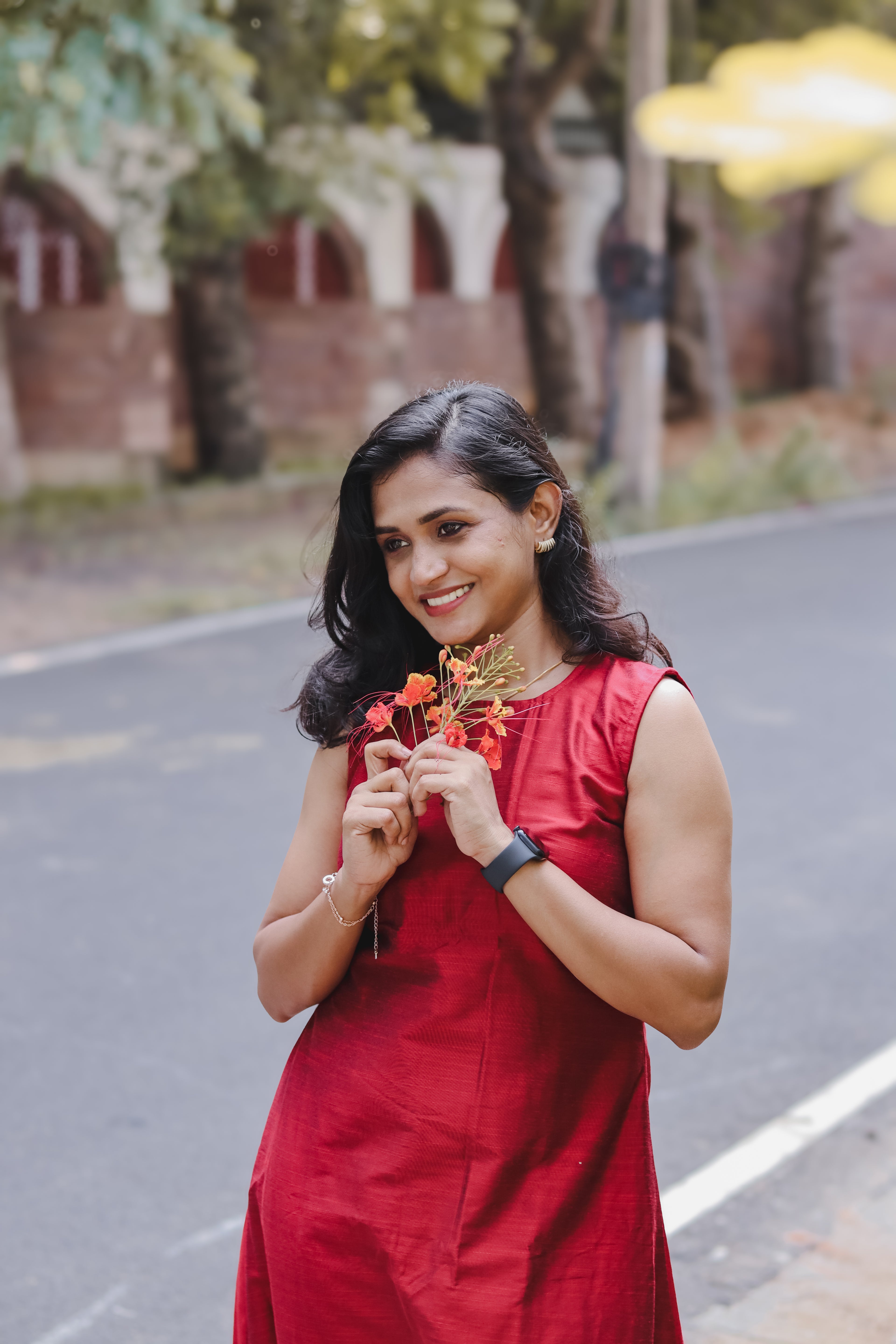 RUGHA 06 - Red Dupion Silk dress