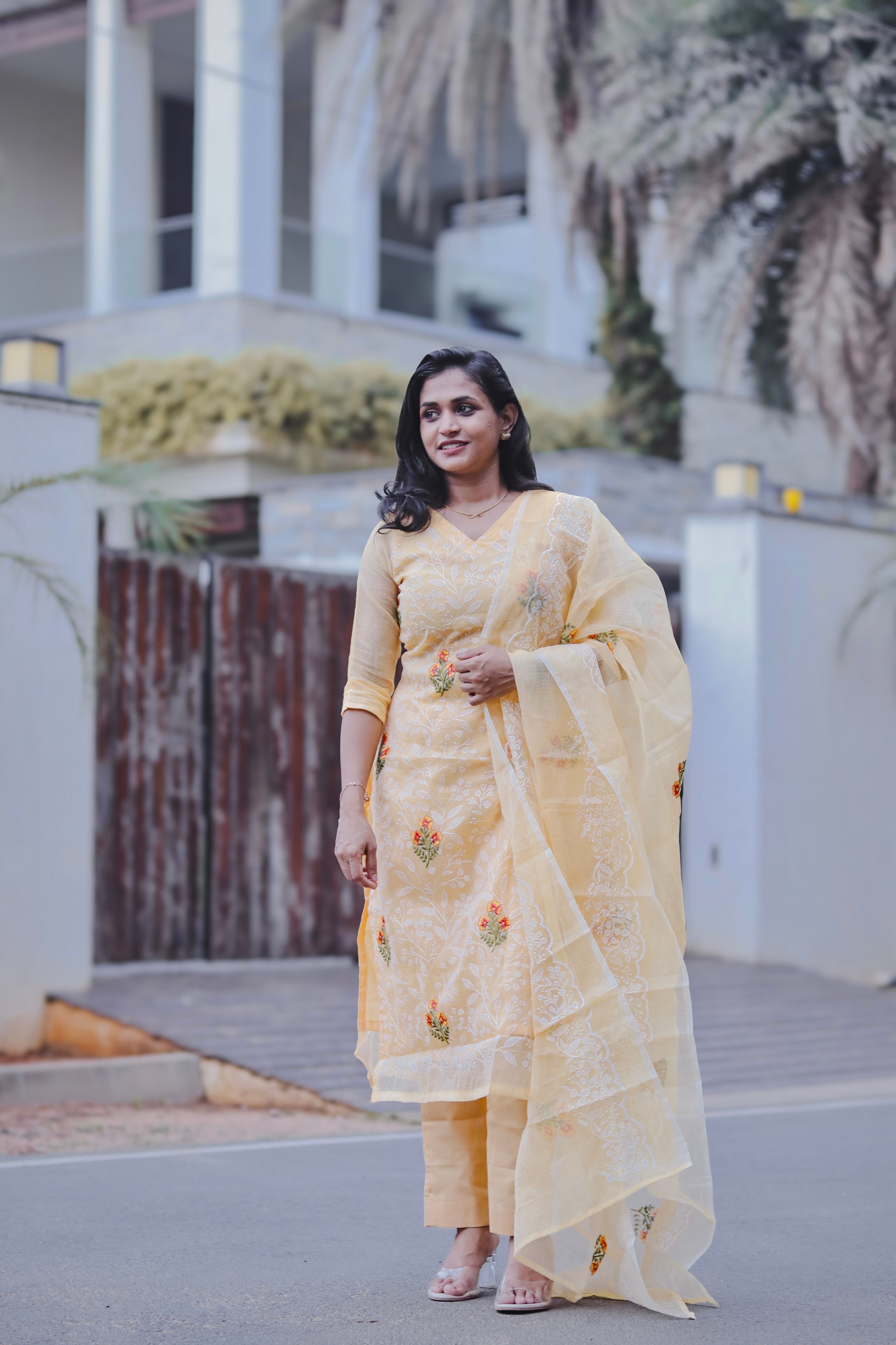 RUGHA 08 - Orange Floral Suit Set