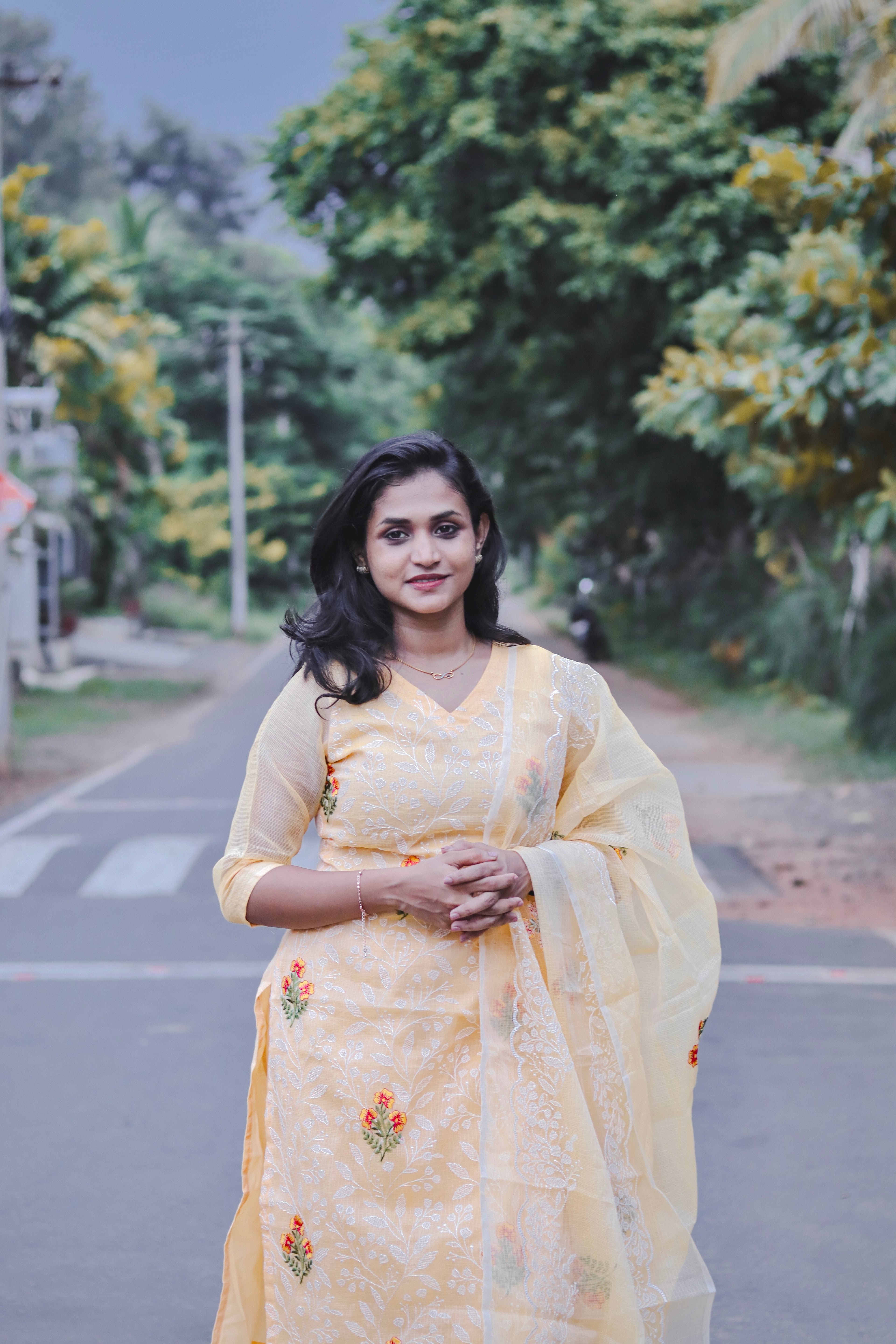 RUGHA 08 - Orange Floral Suit Set