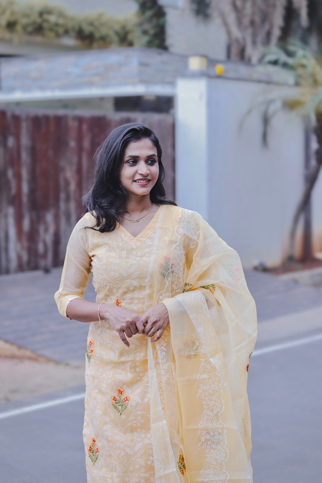 RUGHA 08 - Orange Floral Suit Set