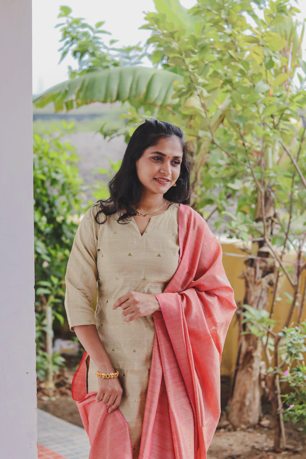 RUGHA 12 - Ivory handloom kurta set