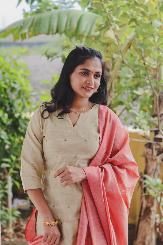 RUGHA 12 - Ivory handloom kurta set