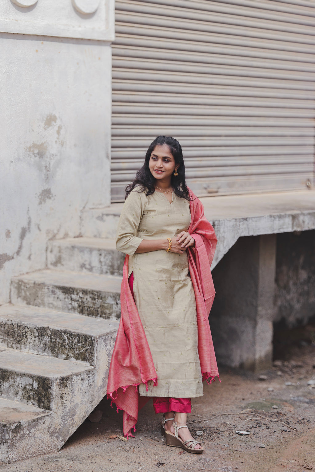 RUGHA 12 - Ivory handloom kurta set