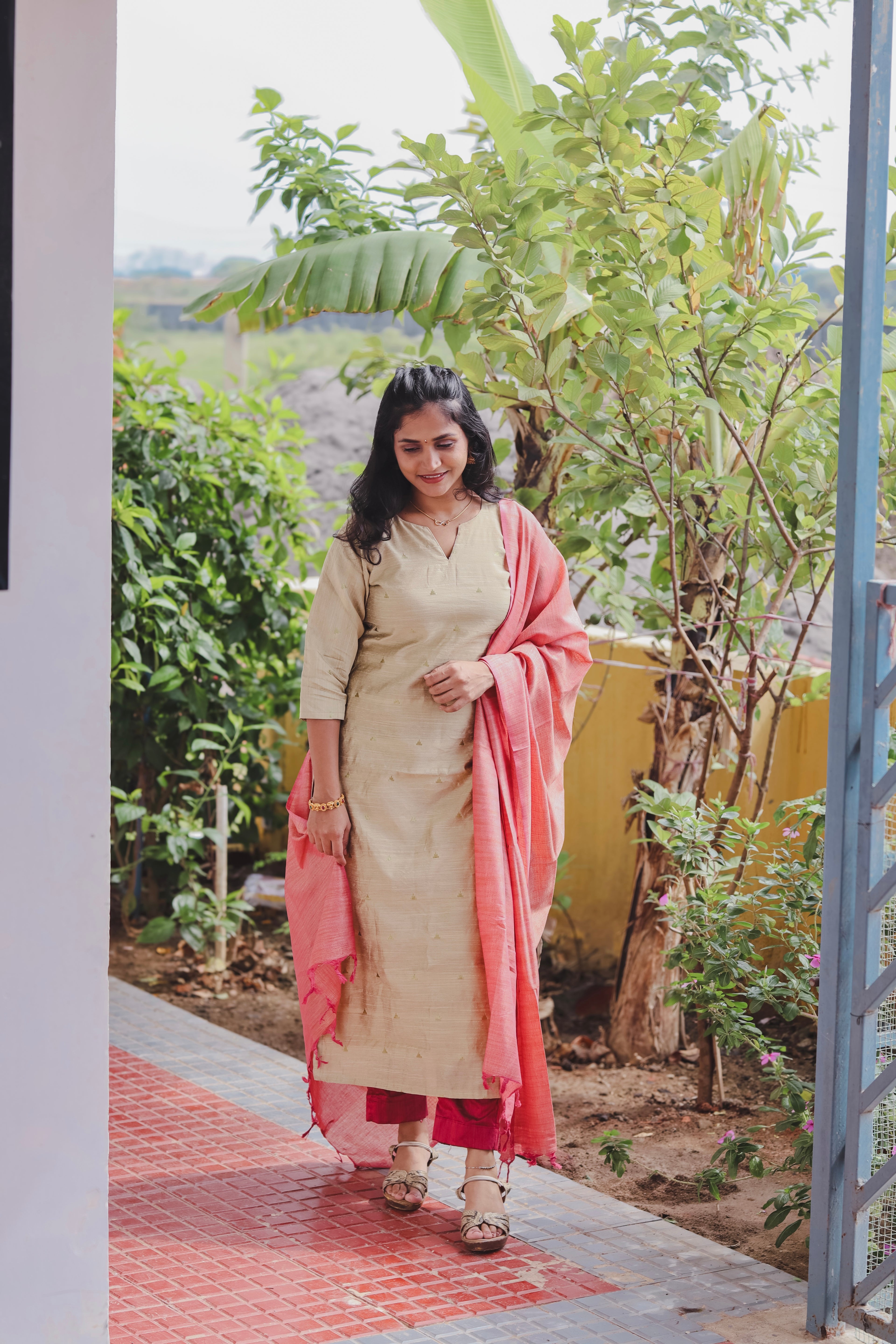 RUGHA 12 - Ivory handloom kurta set