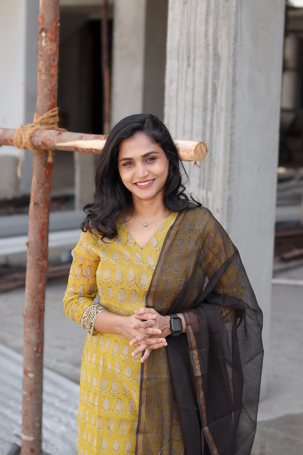 RUGHA 14 - Yellow Kota doria cotton