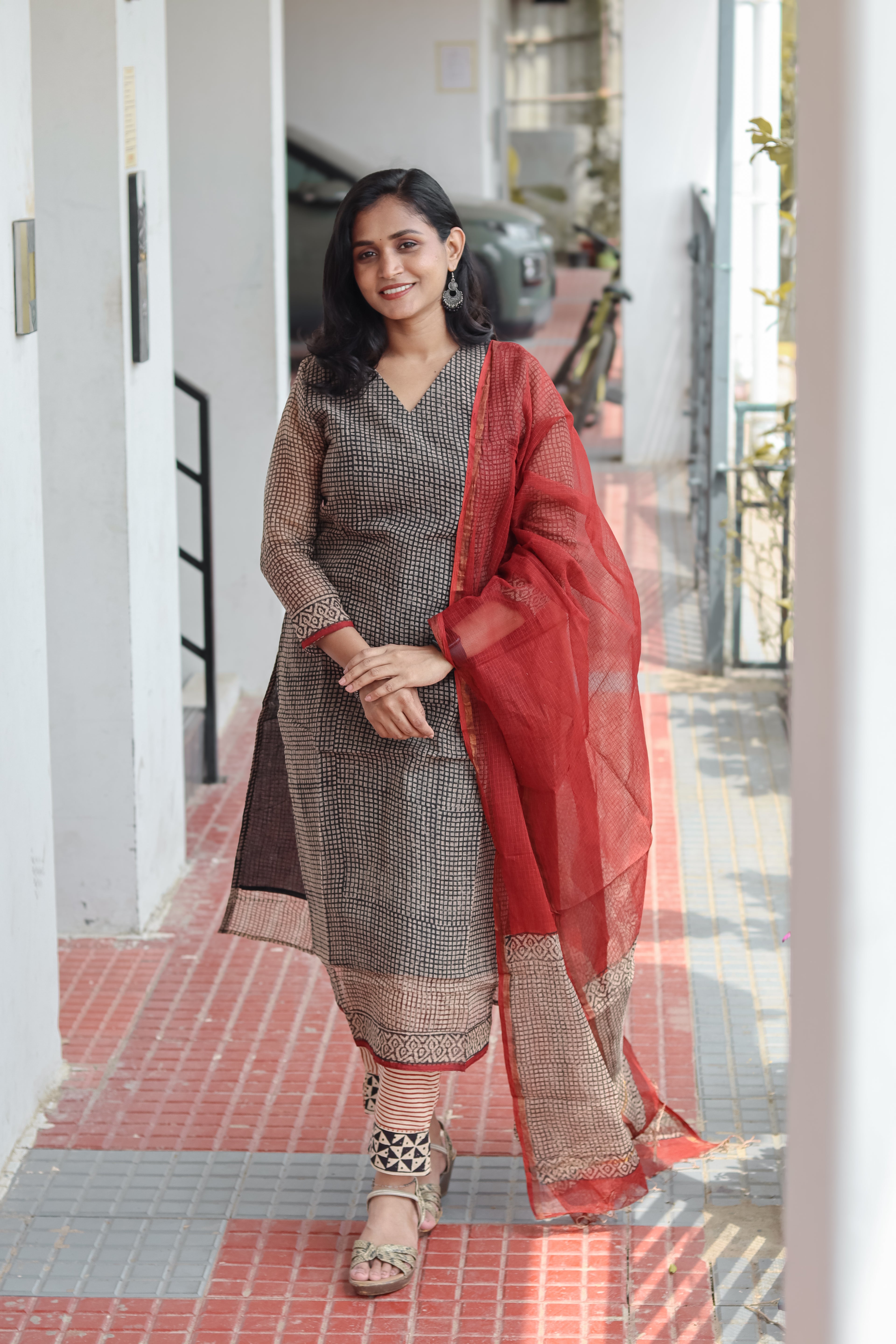 RUGHA 15 - Black Kota Doria Cotton