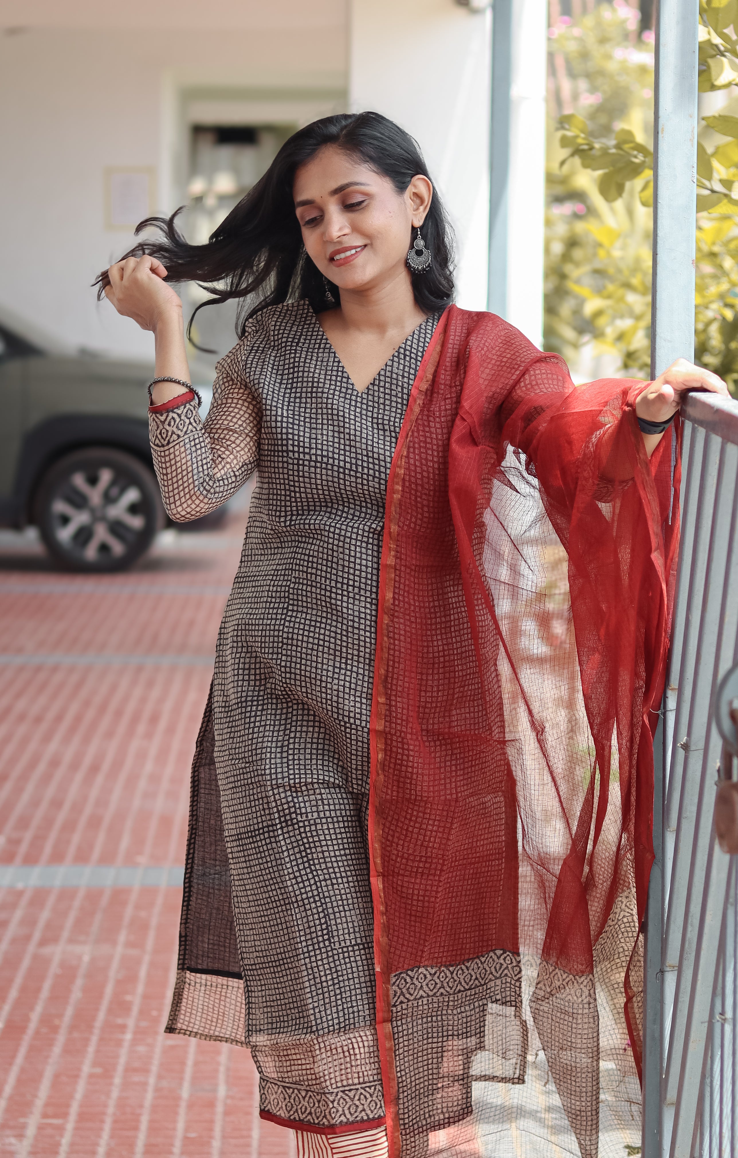 RUGHA 15 - Black Kota Doria Cotton