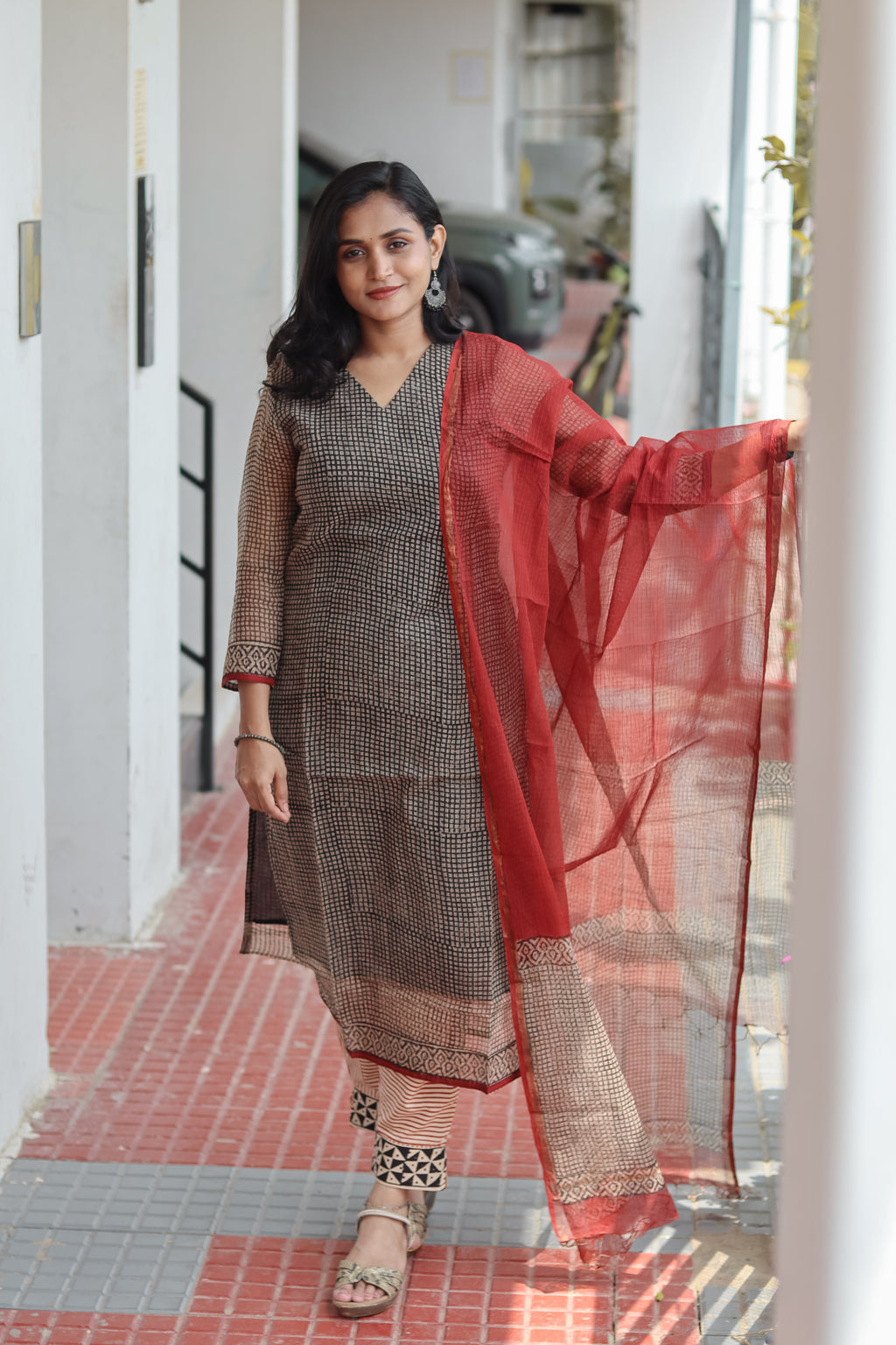 RUGHA 15 - Black Kota Doria Cotton